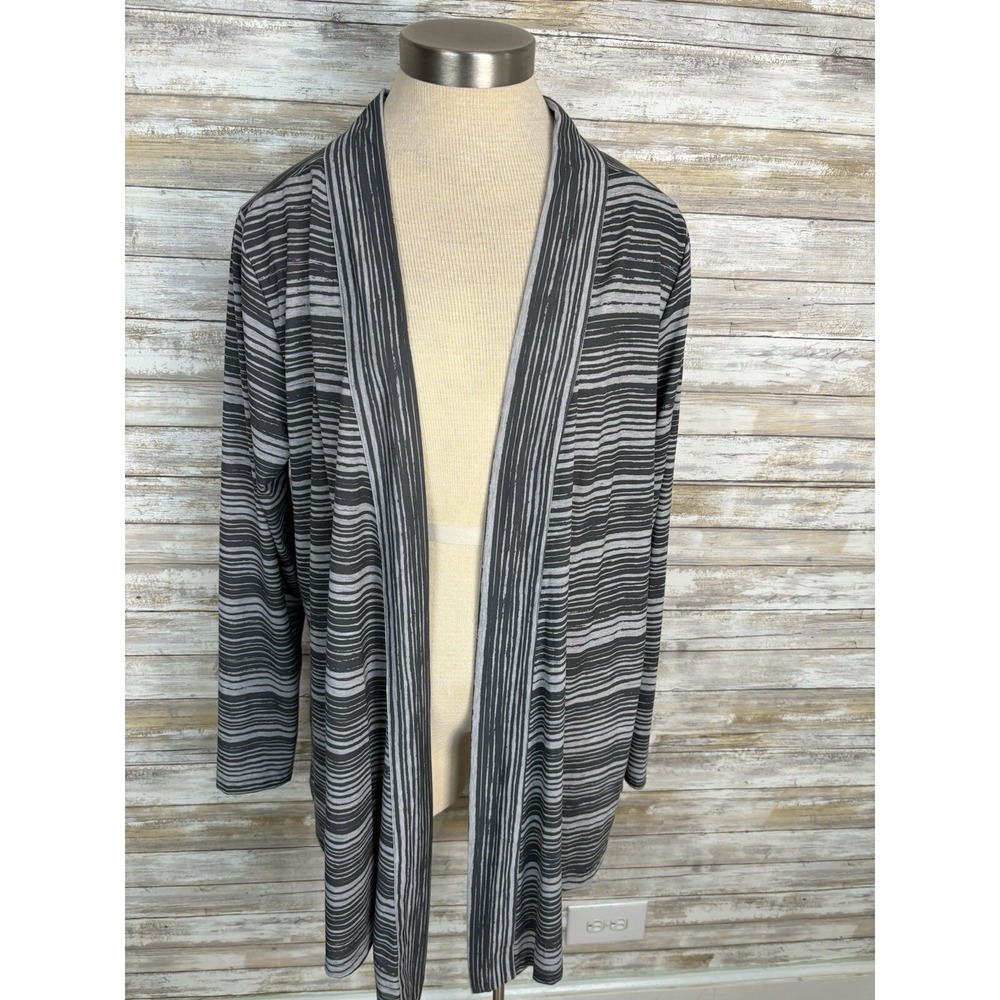Eddie Bauer Women's Gray Stretch   Open Front Lightweight‎ FREE DRY Cardigan XL
